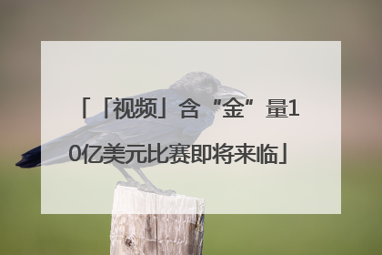 「视频」含“金”量10亿美元比赛即将来临