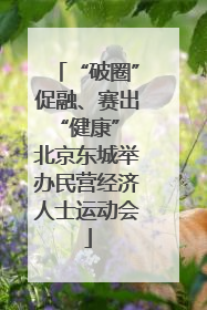 “破圈”促融、赛出“健康” 北京东城举办民营经济人士运动会