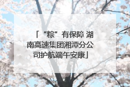 “粽”有保障 湖南高速集团湘潭分公司护航端午安康