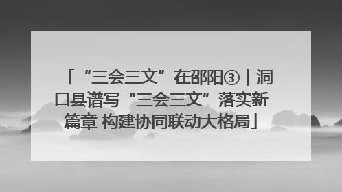 “三会三文”在邵阳③｜洞口县谱写“三会三文”落实新篇章 构建协同联动大格局