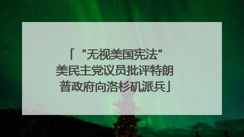 “无视美国宪法” 美民主党议员批评特朗普政府向洛杉矶派兵