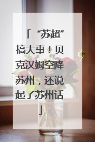 “苏超”搞大事！贝克汉姆空降苏州，还说起了苏州话