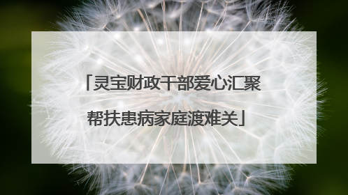 灵宝财政干部爱心汇聚 帮扶患病家庭渡难关