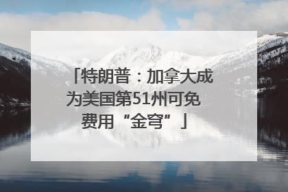 特朗普：加拿大成为美国第51州可免费用“金穹”