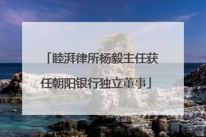 睦湃律所杨毅主任获任朝阳银行独立董事
