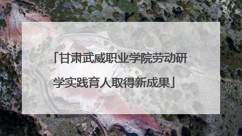 甘肃武威职业学院劳动研学实践育人取得新成果