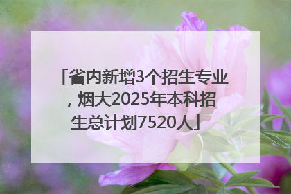 省内新增3个招生专业，烟大2025年本科招生总计划7520人