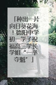 种出一片向日葵花海！德阳中学初一学子祝福高三学长学姐“一举夺魁”