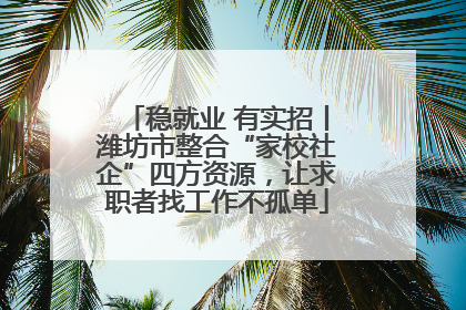 稳就业 有实招丨潍坊市整合“家校社企”四方资源，让求职者找工作不孤单