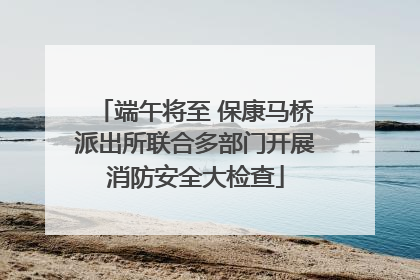 端午将至 保康马桥派出所联合多部门开展消防安全大检查