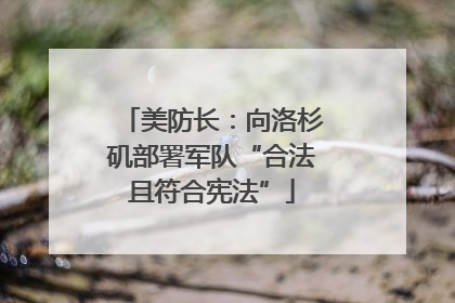 美防长：向洛杉矶部署军队“合法且符合宪法”