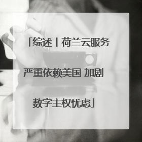 综述丨荷兰云服务严重依赖美国 加剧数字主权忧虑