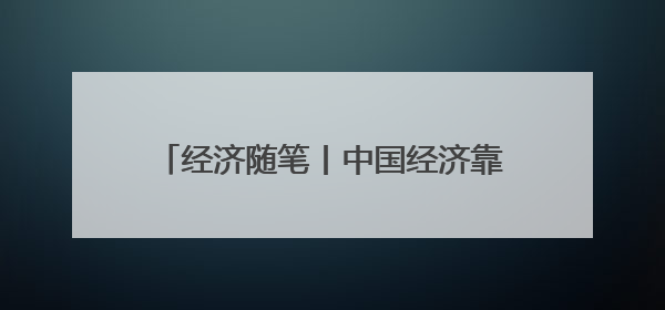 经济随笔丨中国经济靠什么“顶住了压力”？