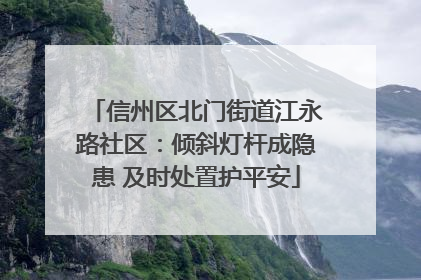 信州区北门街道江永路社区：倾斜灯杆成隐患 及时处置护平安