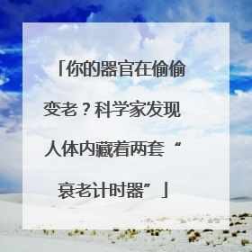 你的器官在偷偷变老？科学家发现人体内藏着两套“衰老计时器”