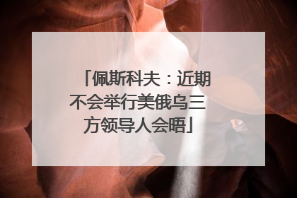 佩斯科夫：近期不会举行美俄乌三方领导人会晤