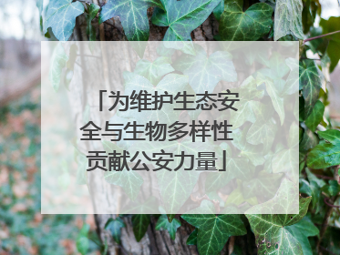 为维护生态安全与生物多样性贡献公安力量