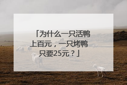 为什么一只活鸭上百元，一只烤鸭只要25元？