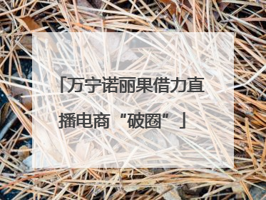 万宁诺丽果借力直播电商“破圈”