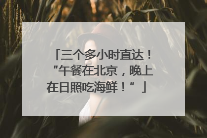 三个多小时直达！“午餐在北京，晚上在日照吃海鲜！”