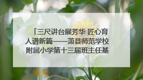 三尺讲台展芳华 匠心育人谱新篇——萧县师范学校附属小学第十三届班主任基本功大赛圆满举办