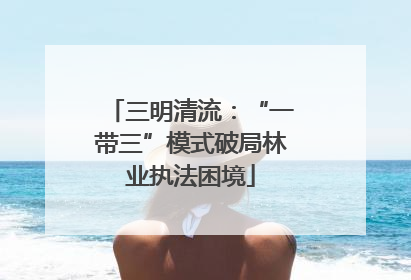 三明清流：“一带三”模式破局林业执法困境