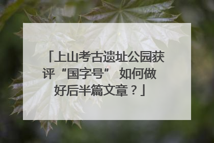 上山考古遗址公园获评“国字号” 如何做好后半篇文章？
