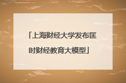 上海财经大学发布匡时财经教育大模型