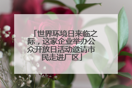 世界环境日来临之际，这家企业举办公众开放日活动邀请市民走进厂区