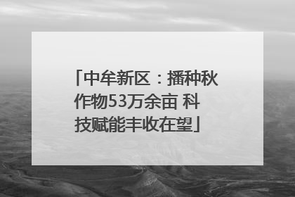 中牟新区：播种秋作物53万余亩 科技赋能丰收在望