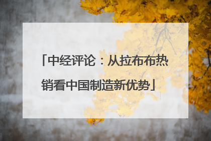 中经评论：从拉布布热销看中国制造新优势