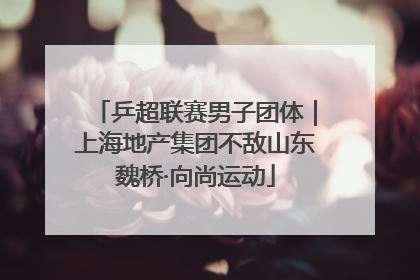 乒超联赛男子团体｜上海地产集团不敌山东魏桥·向尚运动