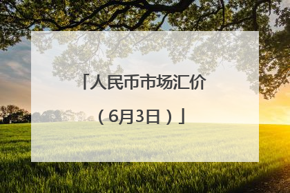 人民币市场汇价（6月3日）