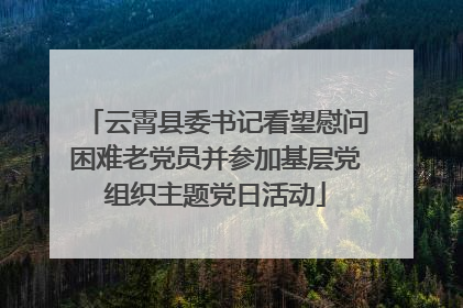 云霄县委书记看望慰问困难老党员并参加基层党组织主题党日活动