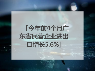 今年前4个月广东省民营企业进出口增长5.6%