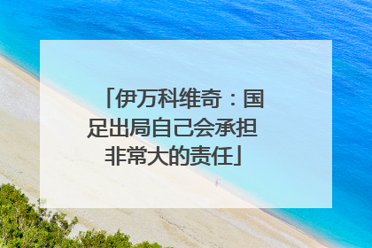 伊万科维奇：国足出局自己会承担非常大的责任