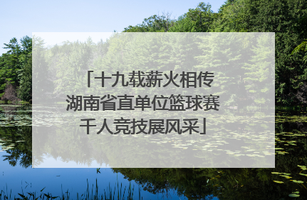 十九载薪火相传 湖南省直单位篮球赛千人竞技展风采