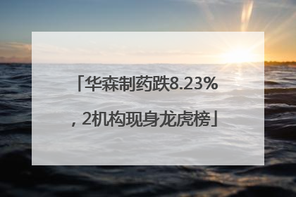华森制药跌8.23%，2机构现身龙虎榜
