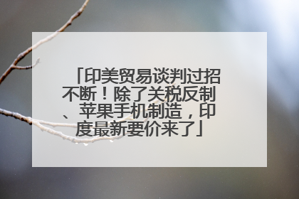 印美贸易谈判过招不断！除了关税反制、苹果手机制造，印度最新要价来了