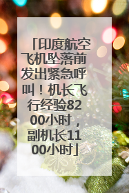 印度航空飞机坠落前发出紧急呼叫！机长飞行经验8200小时，副机长1100小时