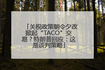 关税政策朝令夕改掀起“TACO”交易？特朗普回应：这是谈判策略