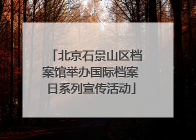 北京石景山区档案馆举办国际档案日系列宣传活动