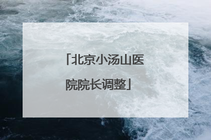 北京小汤山医院院长调整