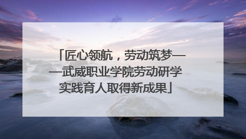 匠心领航，劳动筑梦——武威职业学院劳动研学实践育人取得新成果