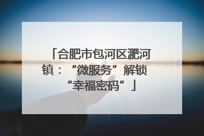 合肥市包河区淝河镇：“微服务”解锁“幸福密码”