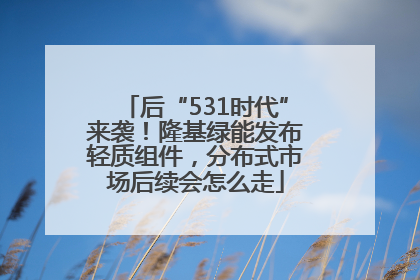 后“531时代”来袭！隆基绿能发布轻质组件，分布式市场后续会怎么走