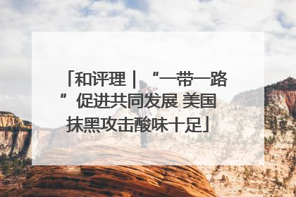 和评理｜“一带一路”促进共同发展 美国抹黑攻击酸味十足
