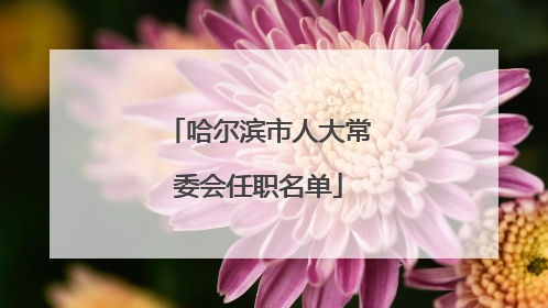 哈尔滨市人大常委会任职名单