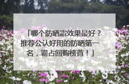 哪个防晒霜效果最好？推荐公认好用的防晒第一名，霸占回购榜首！