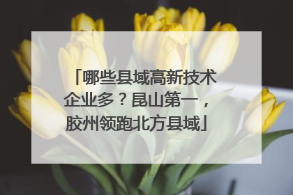 哪些县域高新技术企业多？昆山第一，胶州领跑北方县域